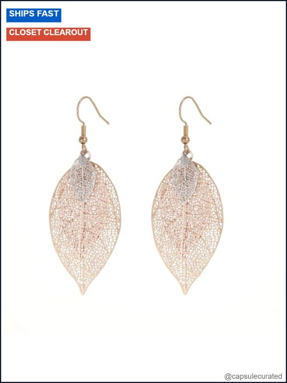 Crystal Maple Leaf Drop Earrings - Gold Plated Hypoallergenic Fall Jewelry